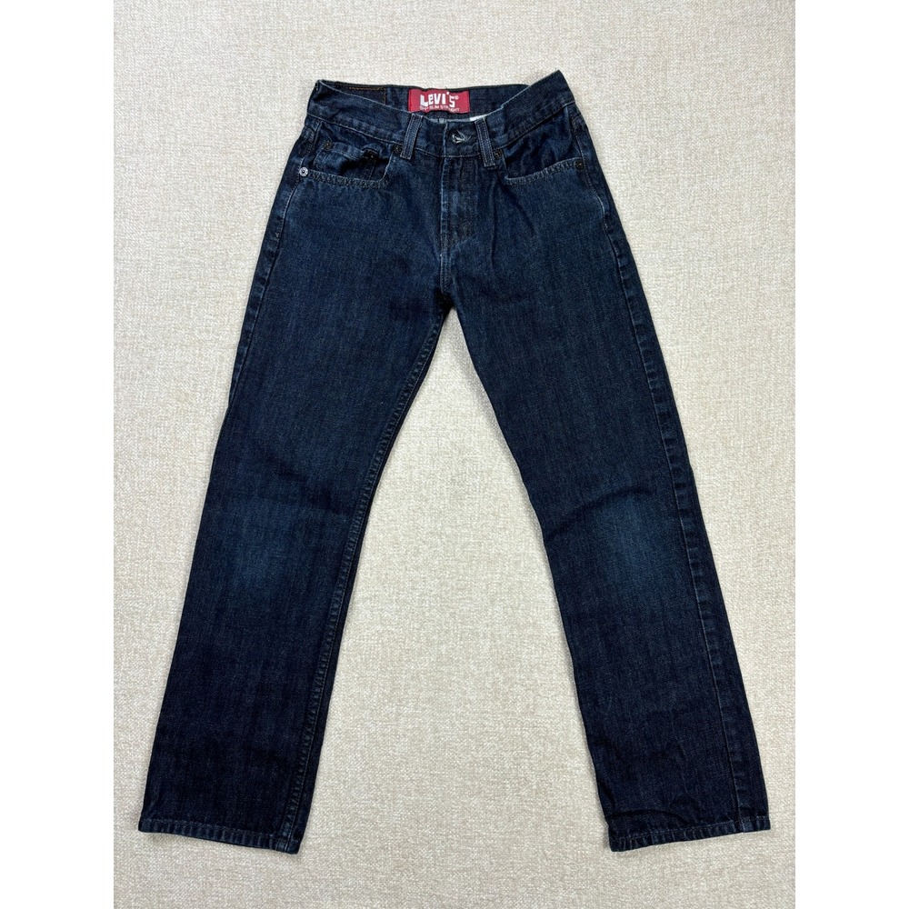 Levis 514 Slim Straight Boys Dark Wash Denim Jeans Size 12 Regular 26x26.5